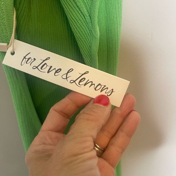 For Love And Lemons Keisha Maxi Dress -Green New Medium - Picture 12 of 16